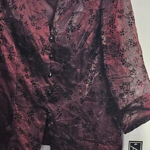 Elegant Burgundy Floral Jacket